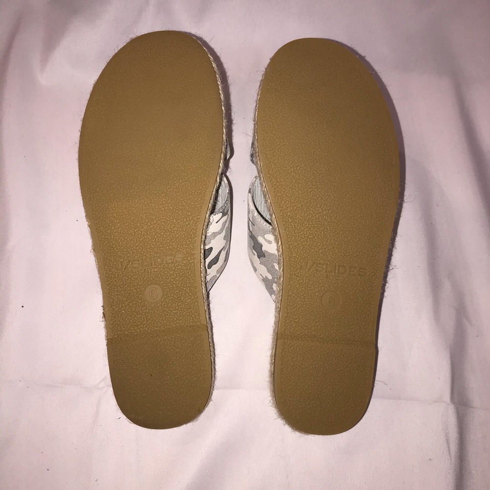 J/Slides Reva Off White Camo Leather Slides - image 4